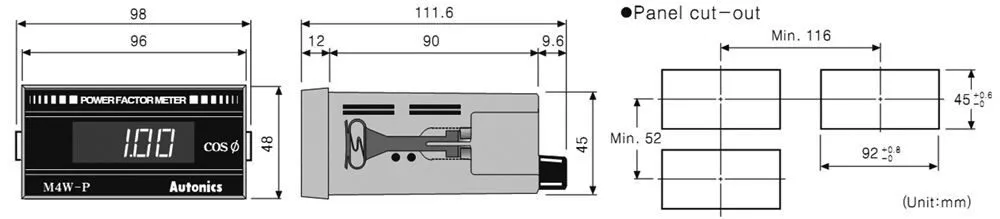 M4W-P – компактный панельный индикатор коэффициента мощности