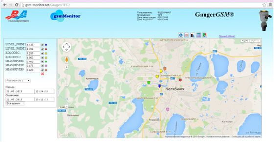 Отображение данных. Карта местности Gsm-monitor.net – веб-сервер для датчиков GSM/GPRS