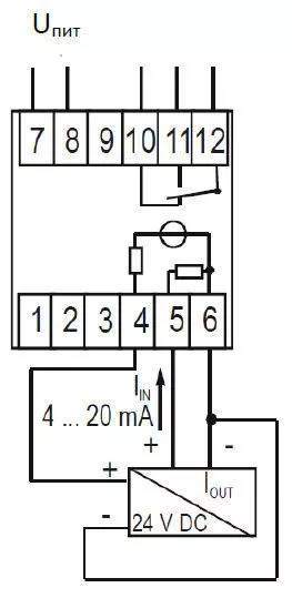 Схема подключения реле контроля тока NIVELCONT PKK-312-1