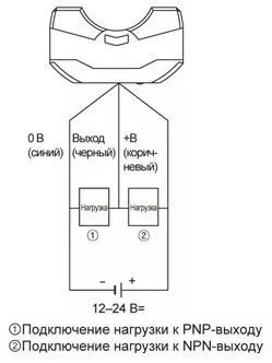 Миниатюрный оптический датчик уровня BL13-TDT. Схема подключения