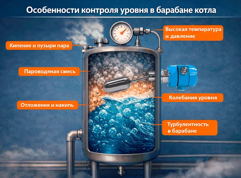 Датчик уровня SLL-FS для контроля уровня воды в баке парогенератора Погружные датчики уровня в подводном исполнении