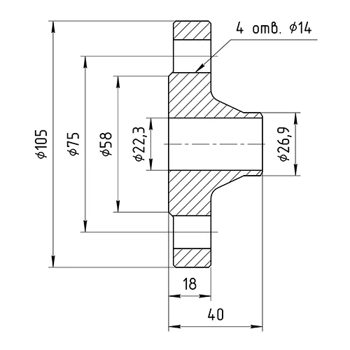 Габаритные размеры WF-1620B-2-AISI321
