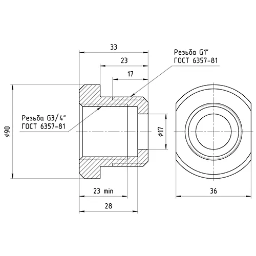Габаритные размеры ПР-12Х18Н10Т-G3/4-G1