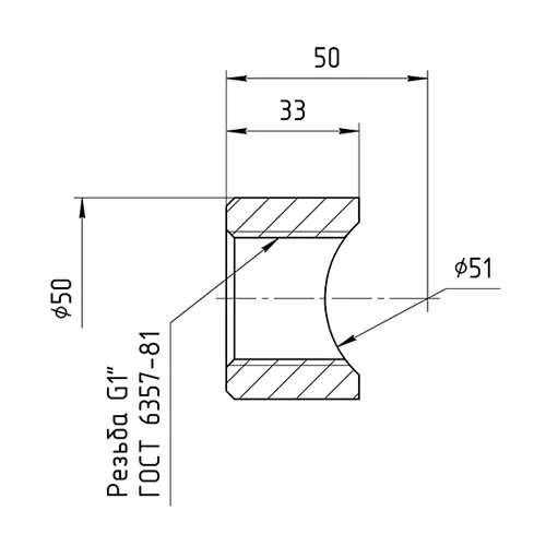 Габаритные размеры WB-AISI304-G1-H25D50