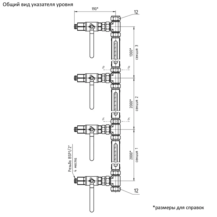 Габаритные размеры ILL-BP-A11T-G5300-SSG1/2(PTFE-1)-HS/MV-0246U