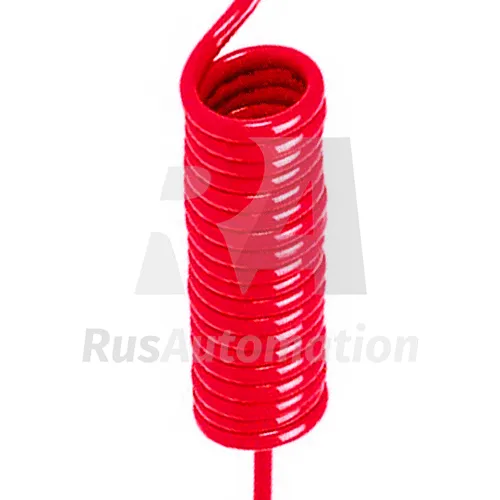 Спиральная пневматическая трубка красная UL-10065-RD-15M-D60-E100-F100