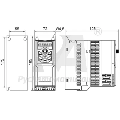 Габаритные размеры AD800P-4TD75-PU0PCU0P фото
