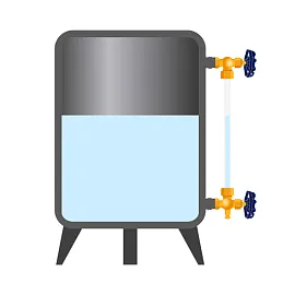 Измерение уровня воды в баке с обратной технической водой