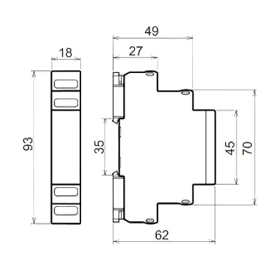 Габаритные размеры РВО-15 АСDC24В/АС230В УХЛ4 фото