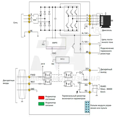 Схема подключения AD800-4T7D5H/011L-PU00CU00  фото