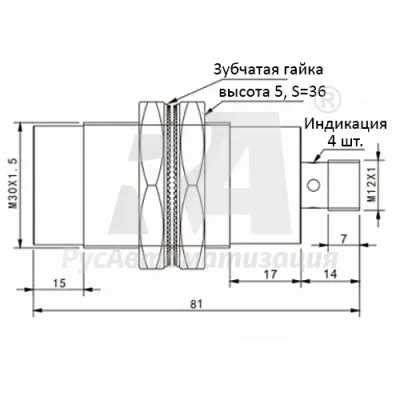 Габаритные размеры TLN30-25PO-E2 фото
