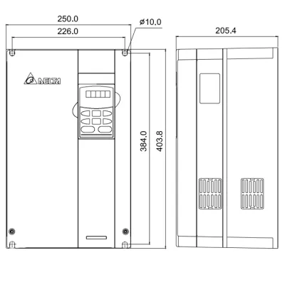 Габаритные размеры VFD150B43A фото
