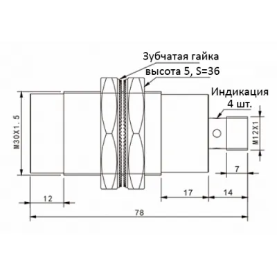 Габаритные размеры TRN30-15PO-E2 фото