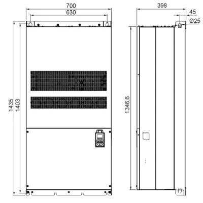 Габаритные размеры VFD2800CH43A фото