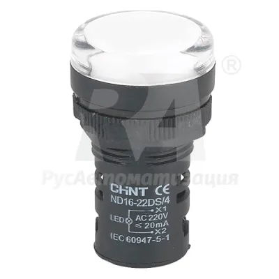 Индикатор ND16-22DS/4C белый AC230В фото