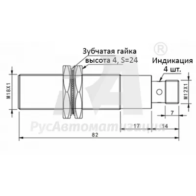 Габаритные размеры TLF18-08PO-E2 фото