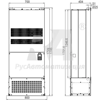 Габаритные размеры VFD2800C43E(U) фото