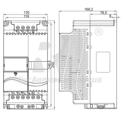 Габаритные размеры VFD110E43A фото