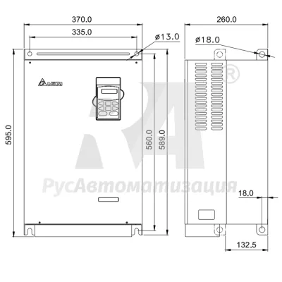 Габаритные размеры VFD550B43A фото