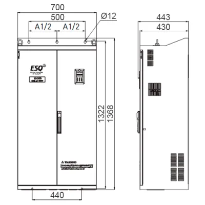 Габаритные размеры ESQ-500-4T2800G/3150P фото