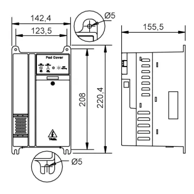 Габаритные размеры PD100-AB022 фото