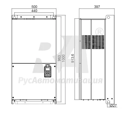 Габаритные размеры VFD2200C43A фото