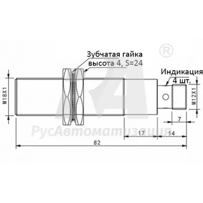 Габаритные размеры TRF18-05NO-E2 фото