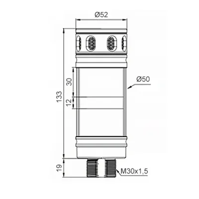Габаритные размеры XSON-TL50BK-S2ACRG-LN24 фото