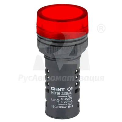 Индикатор ND16-22D/2 красный AC/DC230В фото
