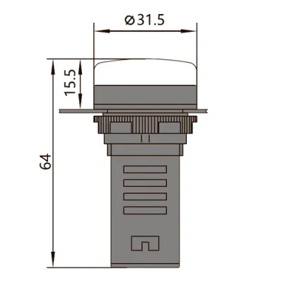 Габаритные размеры ND16-22D/2 зеленый AC/DC230В фото