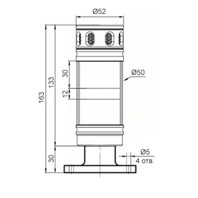 Габаритные размеры XSON-TL50BK-S2ACRG-LN24-30 фото