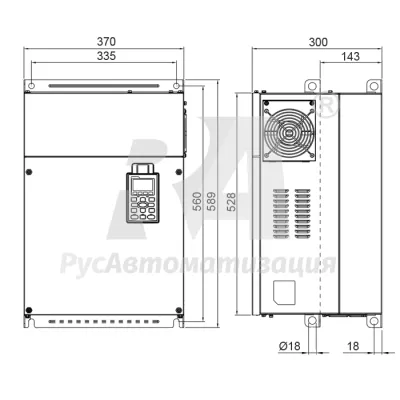 Габаритные размеры VFD900C43A фото