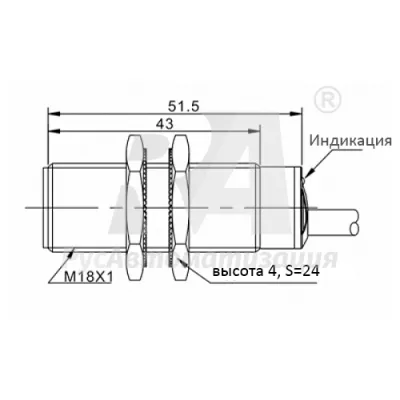 Габаритные размеры TGF18-05PC фото