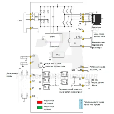 Схема подключения AD800-4T011H/015L-PU00CU00  фото