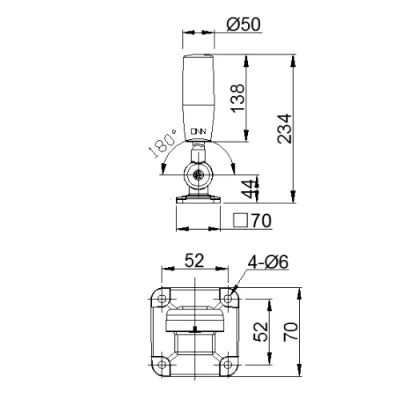 Габаритные размеры M4T-1A50BCC-RYG-50 фото