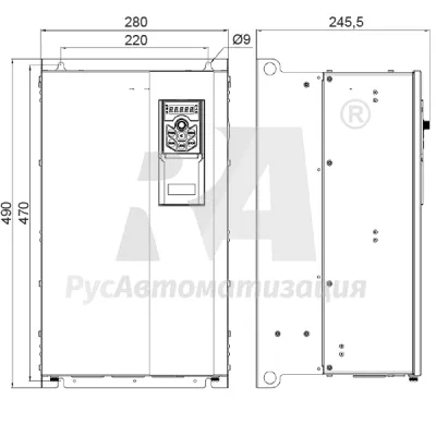 Габаритные размеры AD800P-4T045-PU0PCU0P фото
