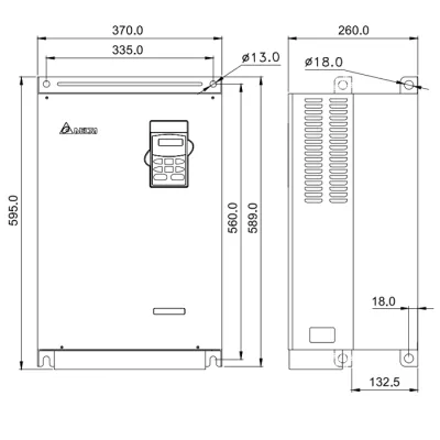 Габаритные размеры VFD750B43C фото