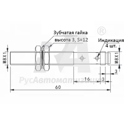 Габаритные размеры TLF08-02NO-E1 фото
