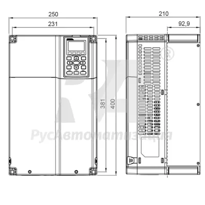 Габаритные размеры VFD185C43A фото