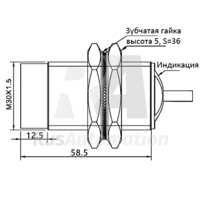 Габаритные размеры TRN30-15PC фото