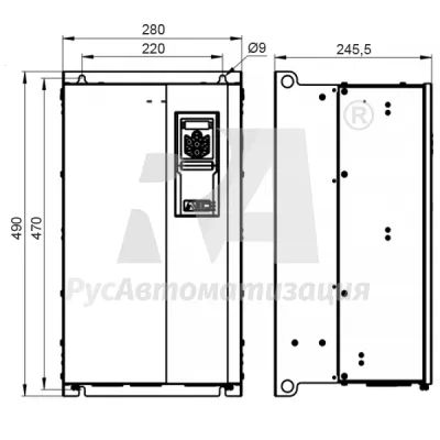 Габаритные размеры AD800-4T037H/045L-PU00CU00 фото