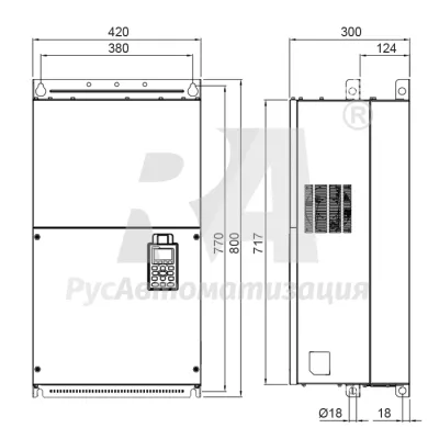 Габаритные размеры VFD1320C43A фото