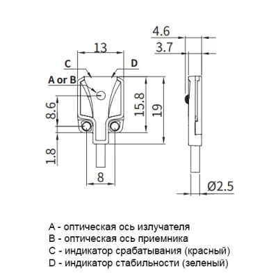 Габаритные размеры BTF1M-TDTL фото