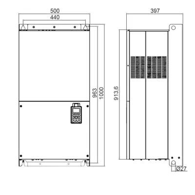 Габаритные размеры VFD2200C43A-00 фото