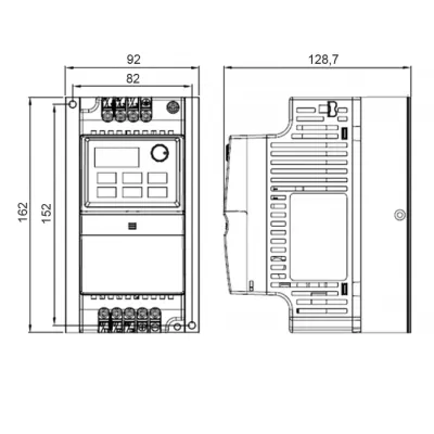 Габаритные размеры VFD007EL43W фото