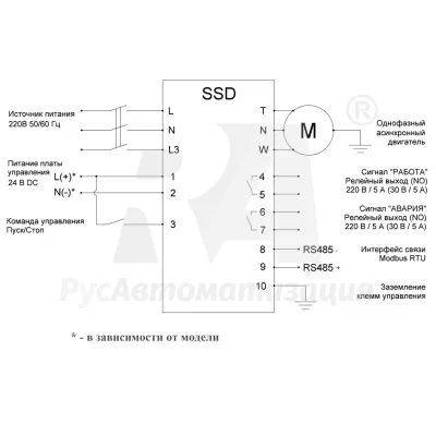 Схема подключения УПП SSD222D21ES фото