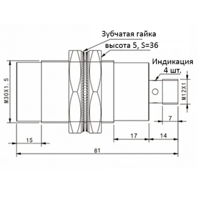 Габаритные размеры TYN30-40NO-E2 фото