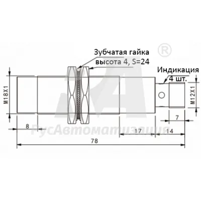 Габаритные размеры TRN18-08PO-E2 фото