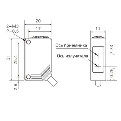 Габаритные размеры PTE-R200P-WT фото