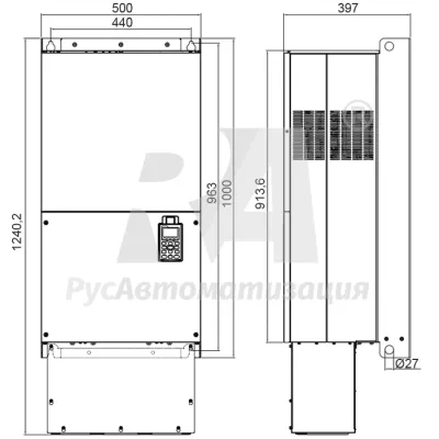 Габаритные размеры VFD2200CP43A-21 фото